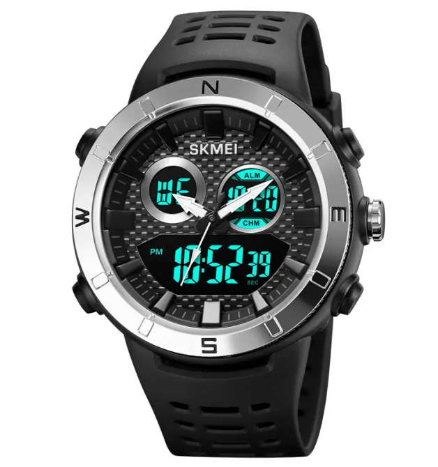 Часы мужские наручные спортивные Skmei 2014 (Черный с серебристым) Киев - изображение 3