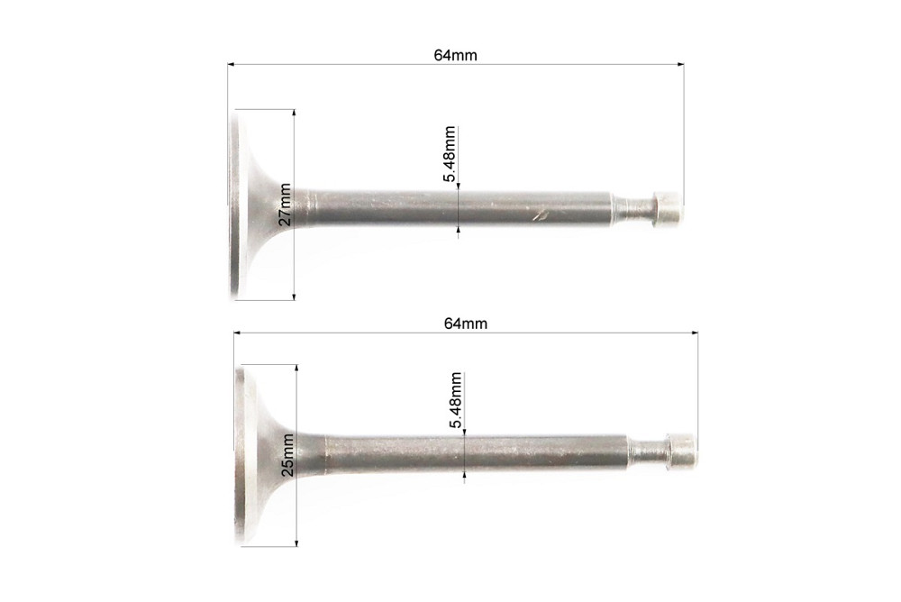 Клапан впускний, випускний к-кт 2шт 170F + пружина-2шт + компенсатор клапана-1шт + тарілка клапана-2шт + сальник клапана-2шт, + штовхач-2шт Київ - фото 2
