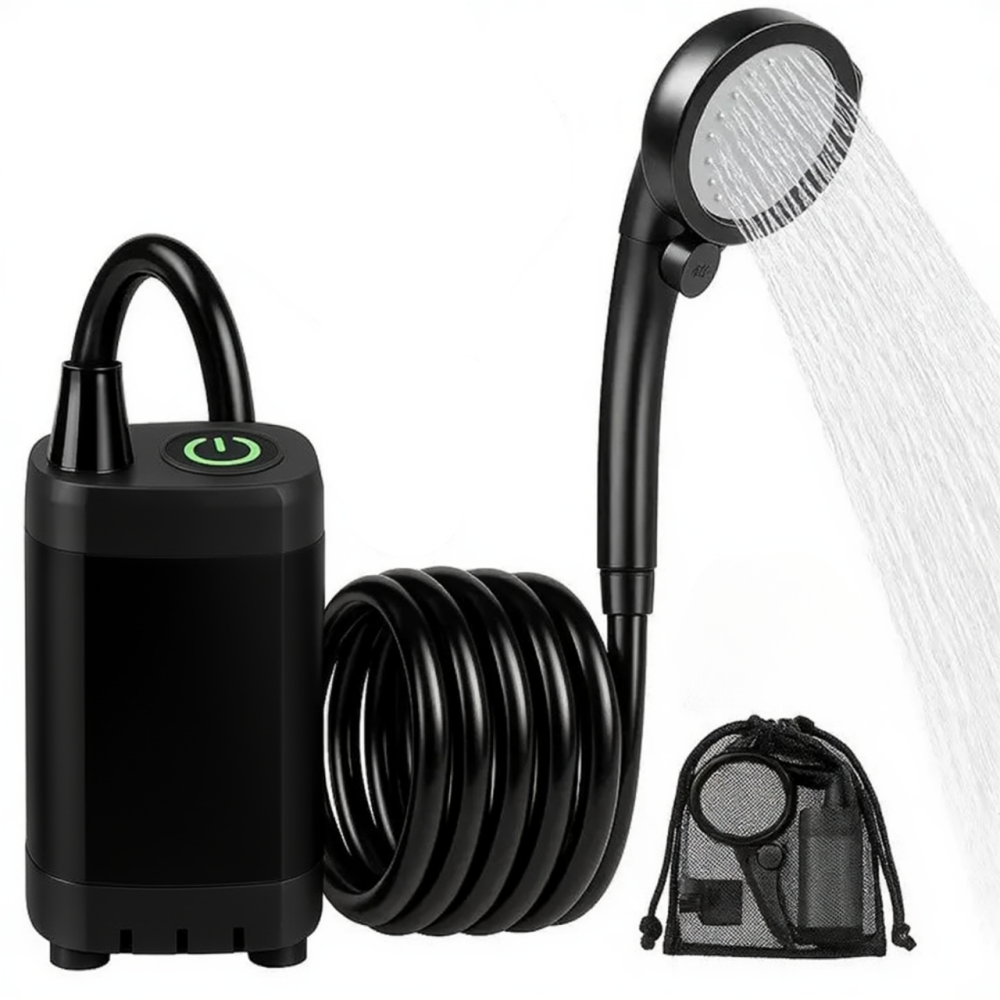 Душ туристический портативный 2в1 с палаткой: аккумуляторный кемпинговый душ мобильный для походов кемпинга,и автотуризма чёрный Каменец-Подольский - изображение 16
