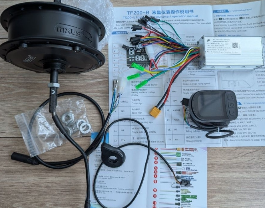 Електронабір вело 36в-48в 500w MXUS мотор колесо редукторне. Харків - фото 4