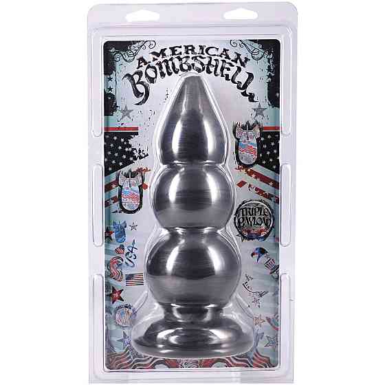 Анальна пробка для фістінгу Doc Johnson American Bombshell Triple Payload Gun Metal Sex Aura Київ