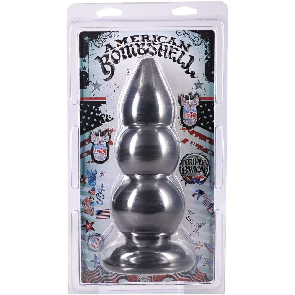 Анальна пробка для фістінгу Doc Johnson American Bombshell Triple Payload Gun Metal Sex Aura Київ - фото 3