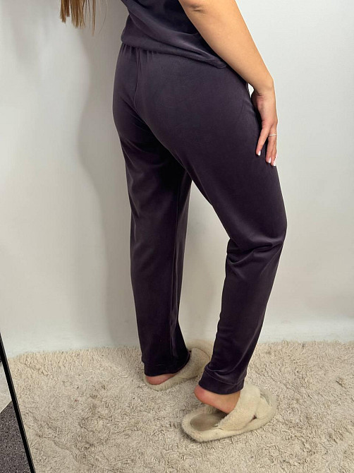 Пижама-комплект (футболка+шорти+штаны) из плюшевого велюра Шоколад XL Харьков - изображение 8