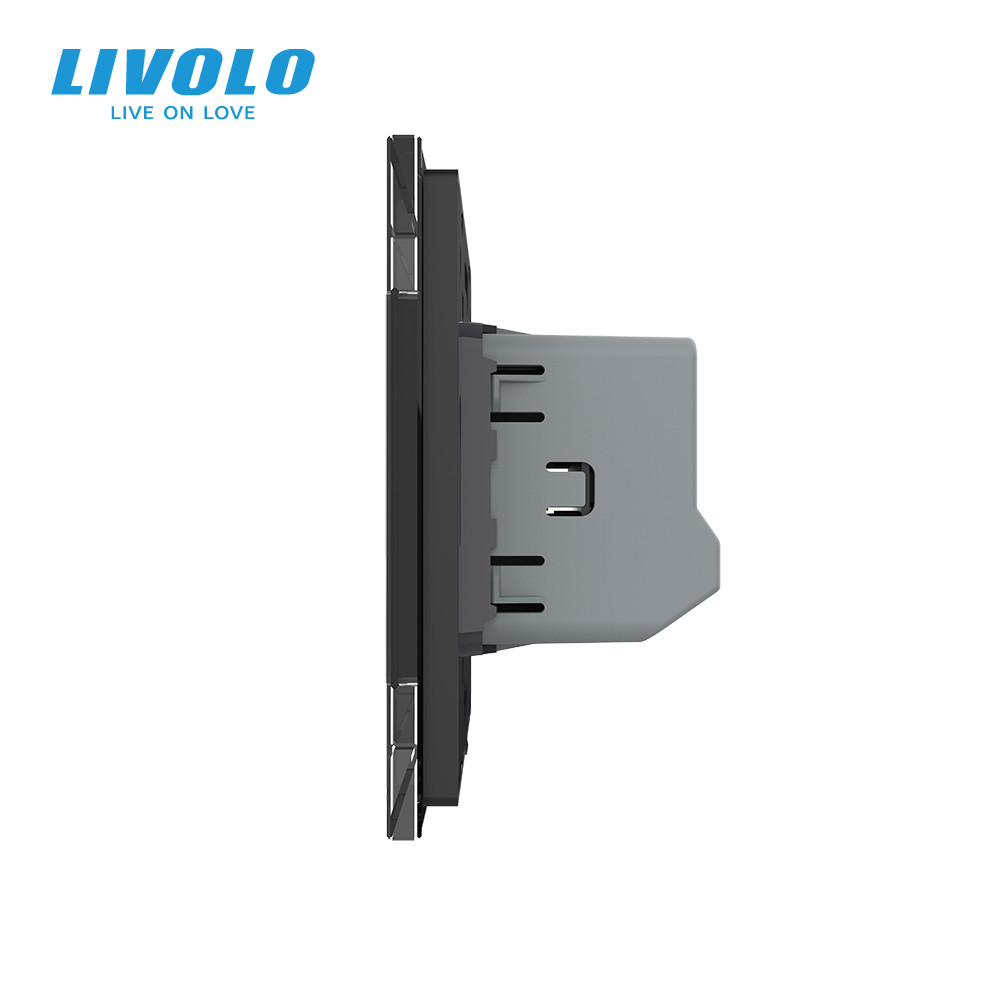 Сенсорний вимикач Sense 2 сенсора Livolo чорний (722000212) Коломия - фото 4