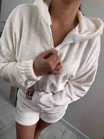 Жіноча тепла повсякденна махрова піжама щільна двостороння махра Одеса