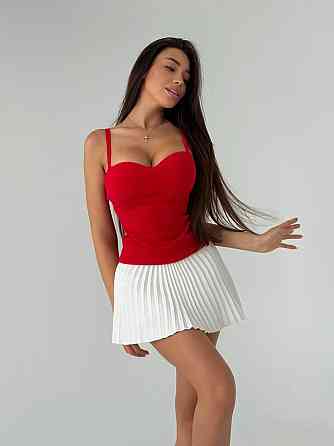 Женская эффектная майка пуш-ап с эффектом «утяжки» на бретелях креп дайвинг Красный, 46/48 Одесса