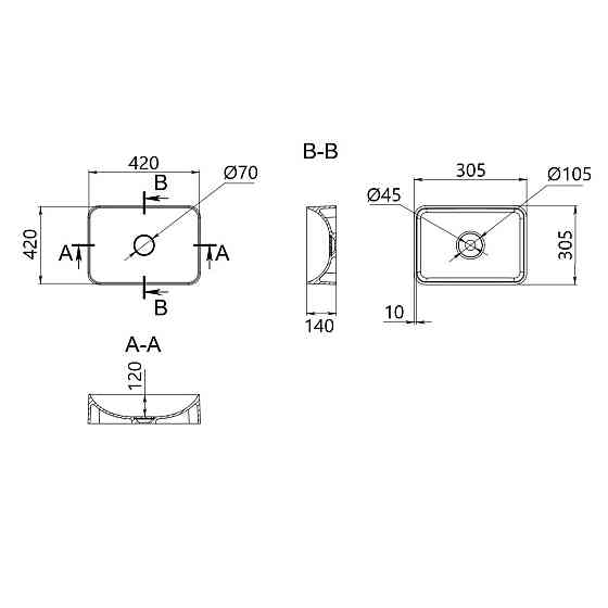 Раковина-чаша Qtap Kolibri 425х425х140 White QT1011K396WN Київ