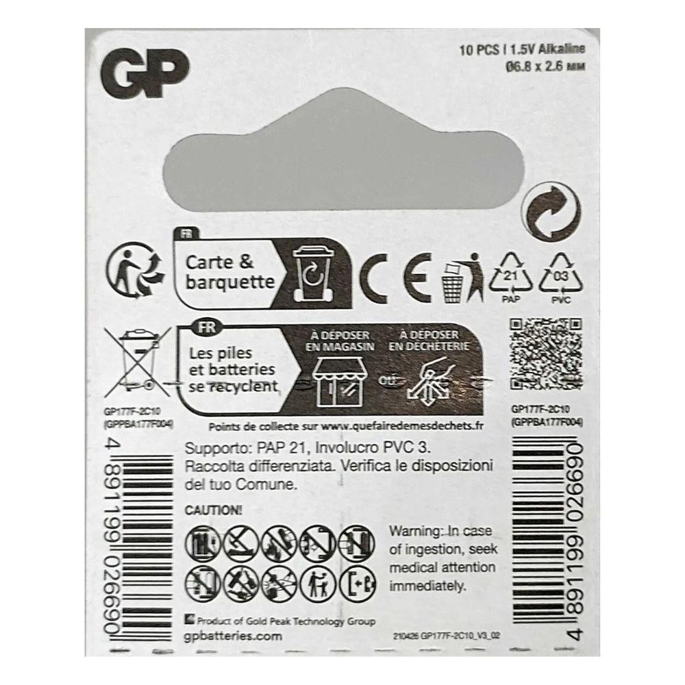 Батарейка GP 177/LR626/AG4/377 Alkaline (10шт) Київ - фото 3