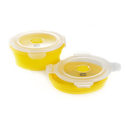 Ланч-бокс СИЛА складаний з кришкою-засувкою круглий жовтий 600 мл (960564) Винница - изображение 1