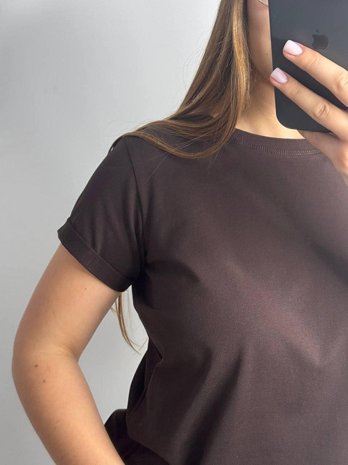 Базова футболка жіноча однотонна Брауні XXL Харків - фото 3
