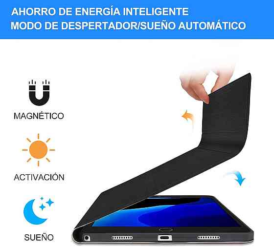 Чохол з Bluetooth-клавіатурою для iPad 10.2" 7 8 9 покоління, iPad Air 3 2019, iPad Pro 2017 10.5" з підсвіткою чорна іспанська Київ