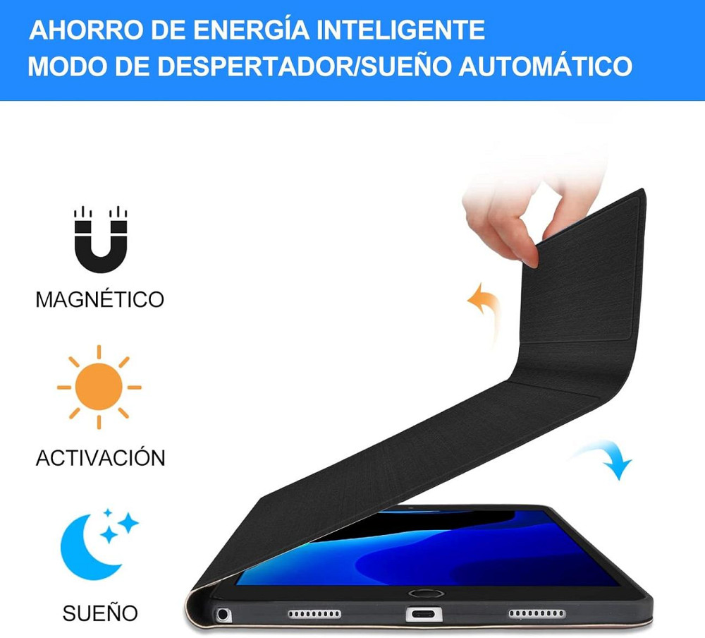 Чохол з Bluetooth-клавіатурою для iPad 10.2" 7 8 9 покоління, iPad Air 3 2019, iPad Pro 2017 10.5" з підсвіткою чорна іспанська Київ - фото 5