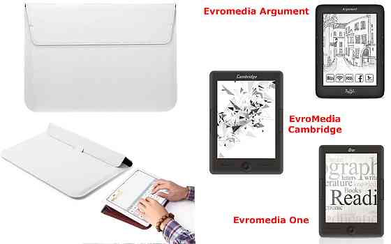 Чехол-конверт VitoCase для Evromedia Argument, Cambridge, One, с функцией подставки для книги Белый Киев