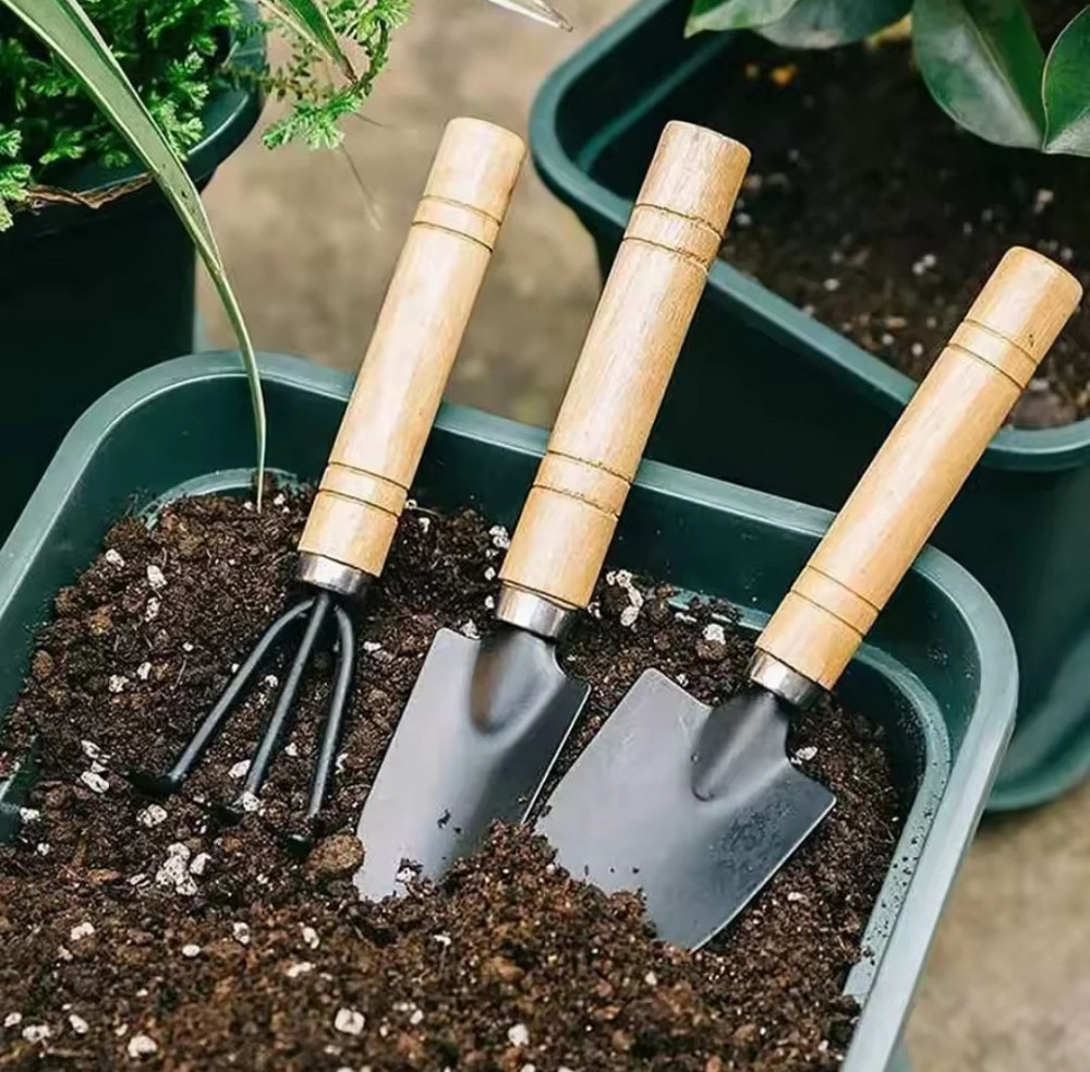 Мини-набор садовых инструментов 3 шт черный Киев - изображение 1