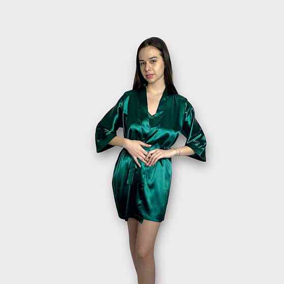 Комплект ночная рубашка с халатом Зеленый M Харьков