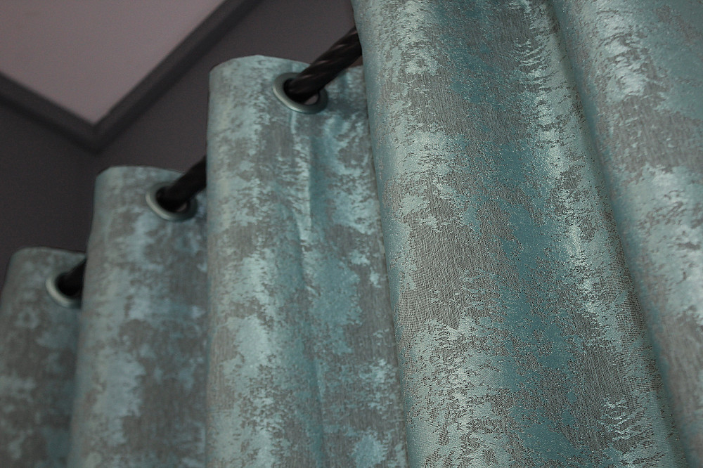 Комплект штор на люверсах VR-Textil Жаккард Sultan XO № 1148ш Бирюзово-серый 150х250 см 2 шт (37-0093) Киев - изображение 6