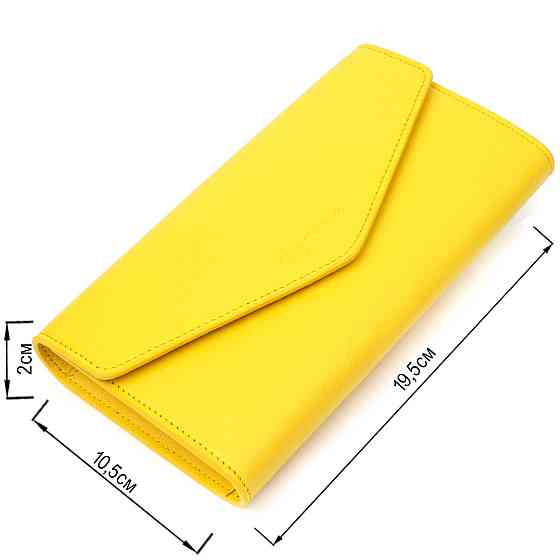 Яскраве жіноче велике портмоне з натуральної шкіри Tony Bellucci 21975 Жовтий Київ