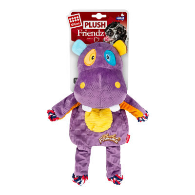 Игрушка для собак GiGwi Plush Бегемот с веревками и пищалкой 34 см (2255) Винница - изображение 2