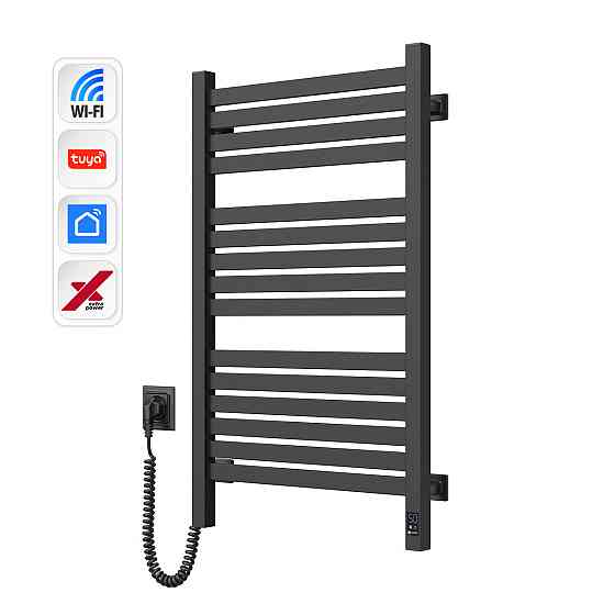 Електрична сушарка для рушників NAVIN Авангард X 480х800 Sensor з WI-FI лівобічна, чорний муар Київ