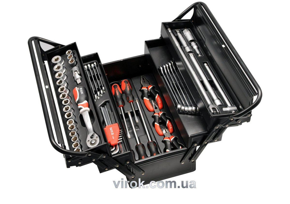 Ящик розкладний металевий YATO : 475х230х365 мм. з інструментами. 63 шт. [1] Одеса - фото 1