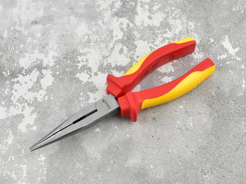 Діелектричні Плоскогубці видовжені закруглені 200 мм, бренд "Tvardy", сертифікат VDE 1000V Киев - изображение 3