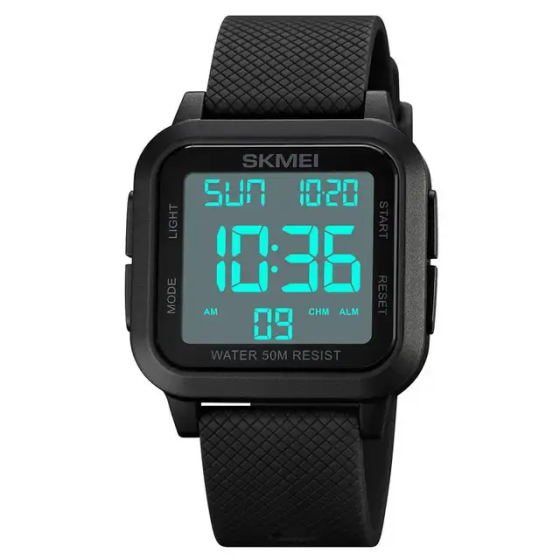 Чоловічий наручний годинник Skmei 1894 (Чорний з білим циферблатом) Київ