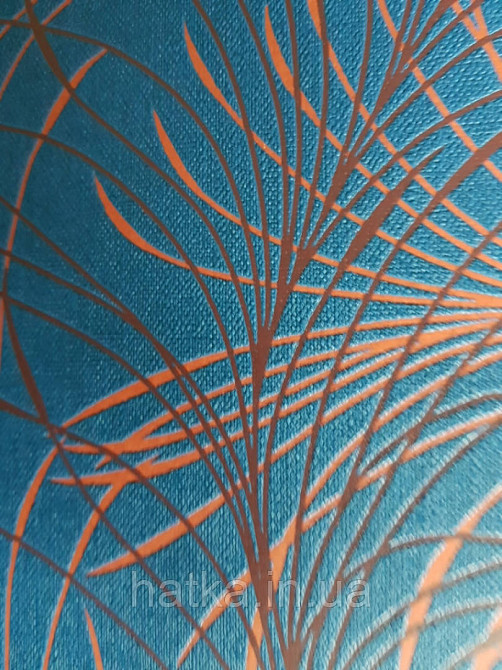 Обои виниловые на флизелине Marburg 82127 Felicita абстракция перья красные бордовые на темно синем Киев - изображение 2