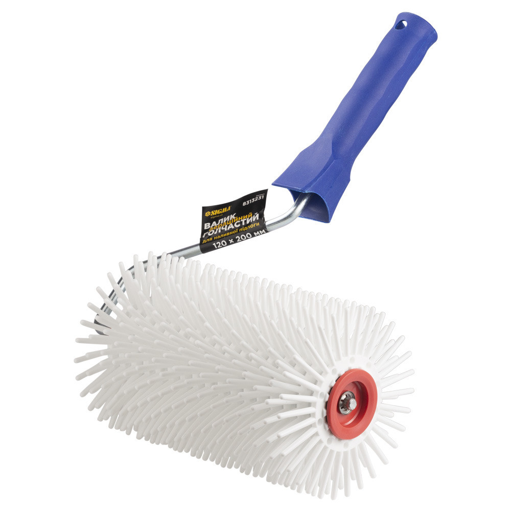 Валик голчастий аераційний для наливної підлоги 120×200мм з ручкою біла голка SIGMA (8313231) Київ - фото 1