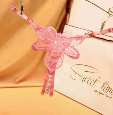 Трусики з перлинами еротичні Бджілка універсальний рожевий Київ