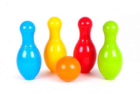Игровой набор для игры в боулинг 4708TXK, 4 кегли и 1 мяч Винница