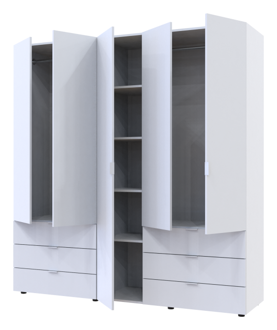 Комплект шкафов для одежды Doros Гелар (2 шт.) 193,7х49,5х203,4 см Белый (DRS-011170) Львов - изображение 2