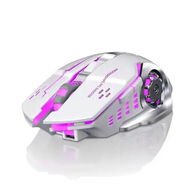 Беспроводная игровая мышка T2 RGB подсветка USB Charge+Bluetooth бесшумная со встроенным аккумулятором White Запорожье - изображение 2