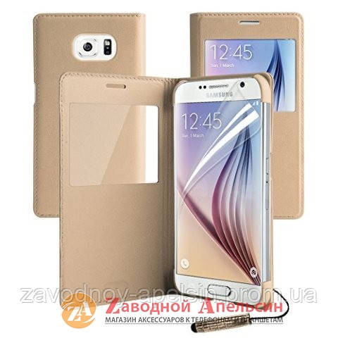 Чохол книжка Samsung G920 S6 Flip Wallet gold Одеса - фото 1