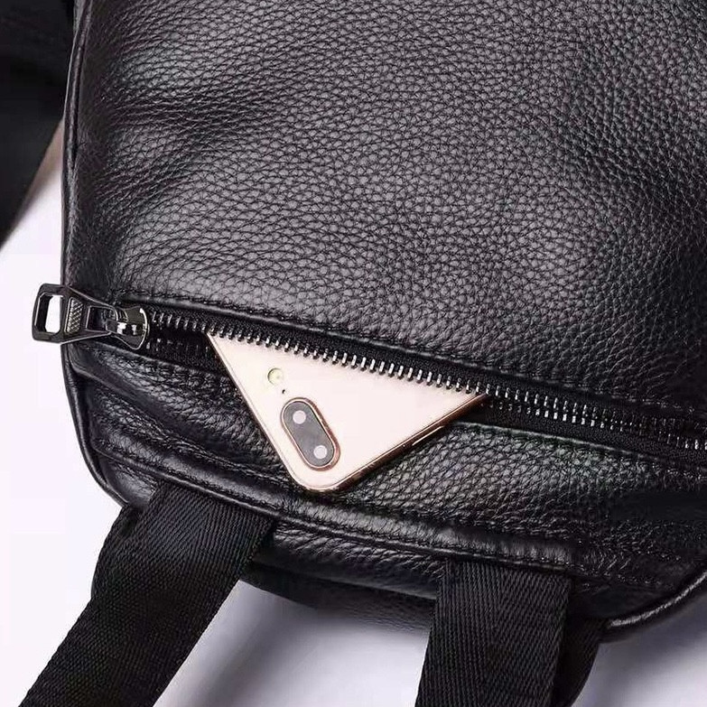Шкіряний жіночий міський рюкзак на блискавці 23х29х13, сумка наплічна для прогулянок, чорна Київ - фото 8