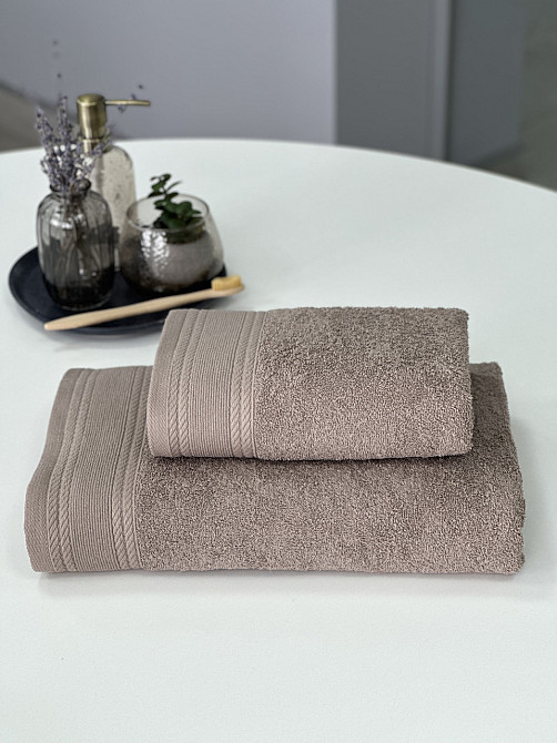 Комплект махрових рушників IDEAL TEXTILE Легкий бриз 50х90 + 70х140 см 450 г/м2 100% бавовна Мокка Чернівці - фото 1