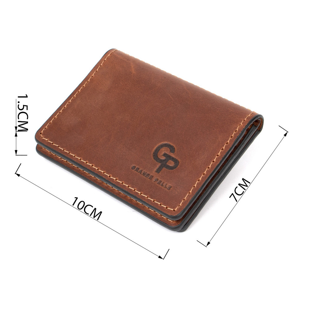 Кожаная компактная визитница GRANDE PELLE 11489 Коричневый Киев - изображение 8