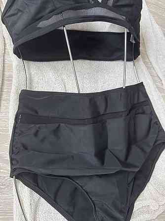 Жіночий купальник роздільний купальник з високою талією Чорний S Харків