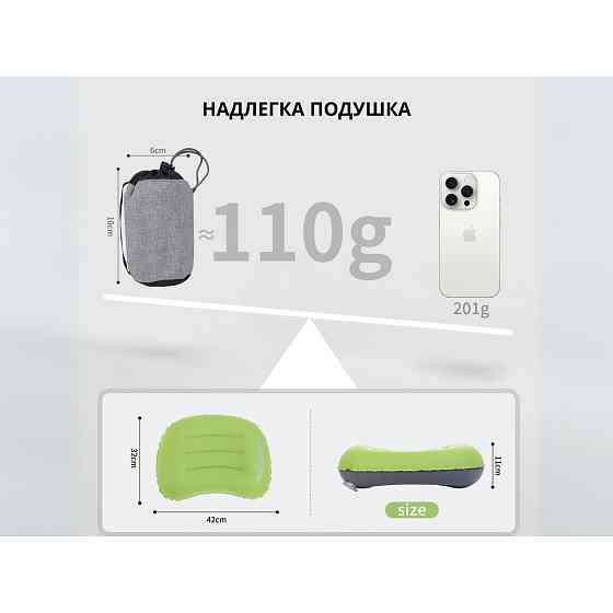 Подушка надувна Naturehike Ultralight TPU NH17T013-Z, зелена Рівне
