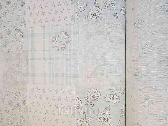 Шпалери вініл на флізеліні A.S.Creation Maison charme 0.53x10 прованс під плитку квіти смуги блакитні беж білі Київ