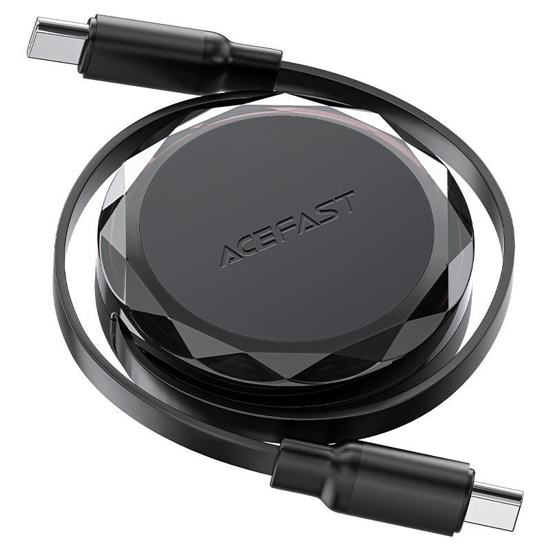 Кабель ACEFAST C13-03 USB-C to USB-C dual retraction charging data cable Black Киев - изображение 3