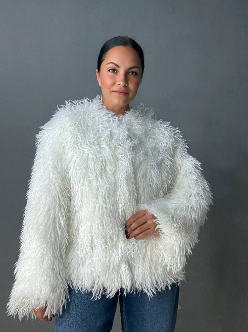 Шуба жіноча Lady Yep 10051 штучне хутро під ламу коротка біла, білий, M Київ - фото 9