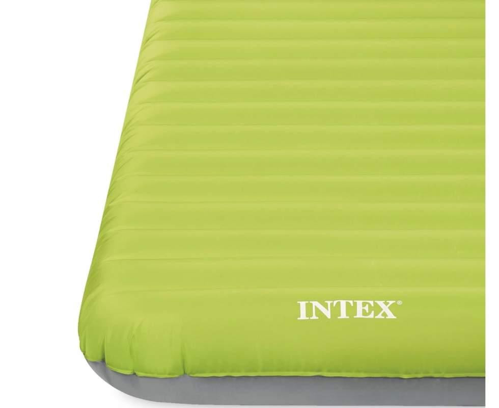 Матрац надувний одномісний велюровий Intex з електронасосом USB та сумкою 76x191x17 см Зелений (64097) Чернігів - фото 2