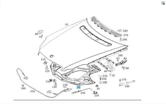Mercedes-Benz  A2196820128 Шумоізоляція капота CLS C219 Одесса
