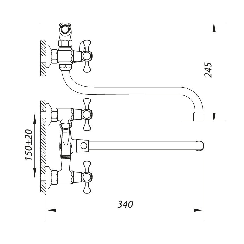 Змішувач для ванни ZERIX DMX 605   ( ZX0021 ) 24911 Харьков - изображение 2