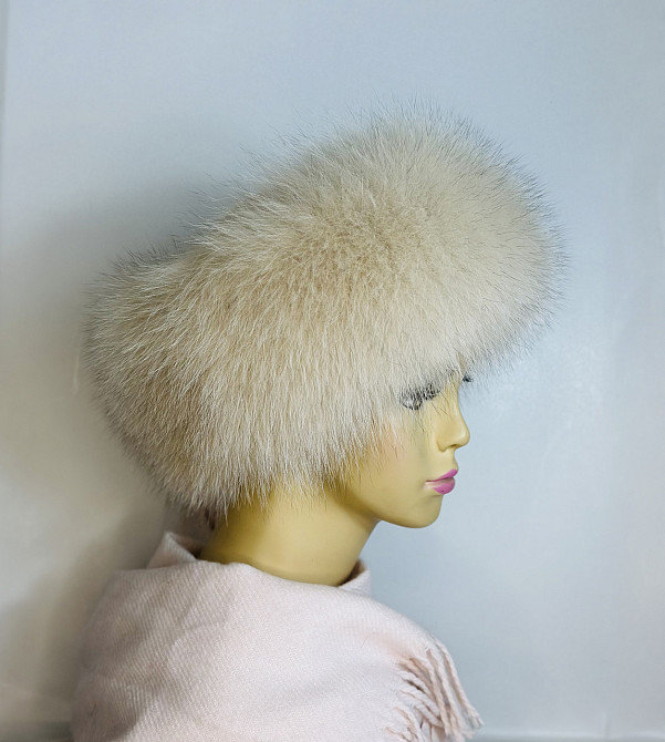 Хутряна пов'язка на голову жіноча з песця Молочний Харків - фото 3