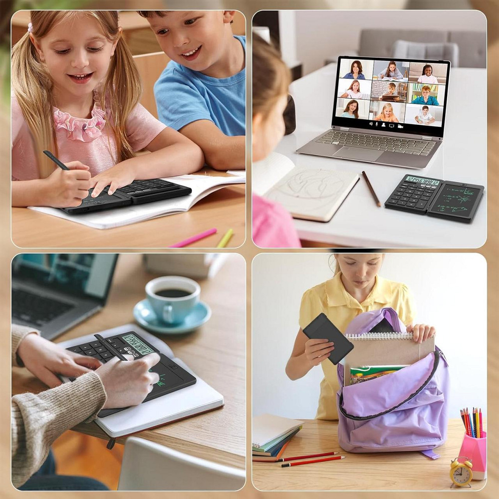 Калькулятор NEWYES 2-in-1 чорний 6.5" LCD великі кнопки великий екран портативний настільний solar/CR1220 Київ - фото 7