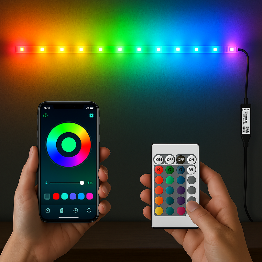 Світлодіодна стрічка 5м, c Bluetooth, від USB + пульт, Led mood light / Смарт стрічка від повербанку / RGB Стрічка для ТВ Київ - фото 5