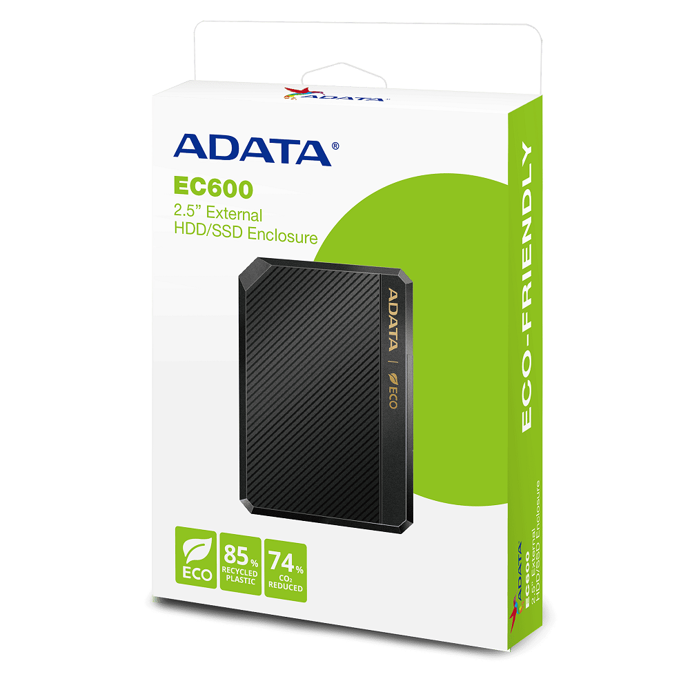 Зовнішня кишеня для накопичувача A-DATA EC600 для 2.5'' HDD/SSD USB3.2 Gen2 Black Київ - фото 2