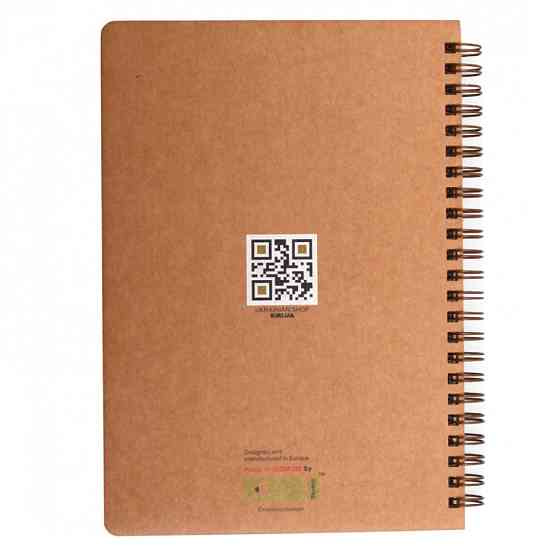 Блокнот "Кіт та дорога" еко крафт-картон 11120-T-KR формат А5 на пружині Вінниця