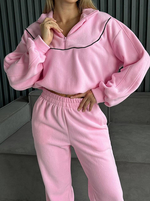 Жіночий теплий прогулянковий костюм двійка: кофта і штани з двостороннього флісу Одеса - фото 7